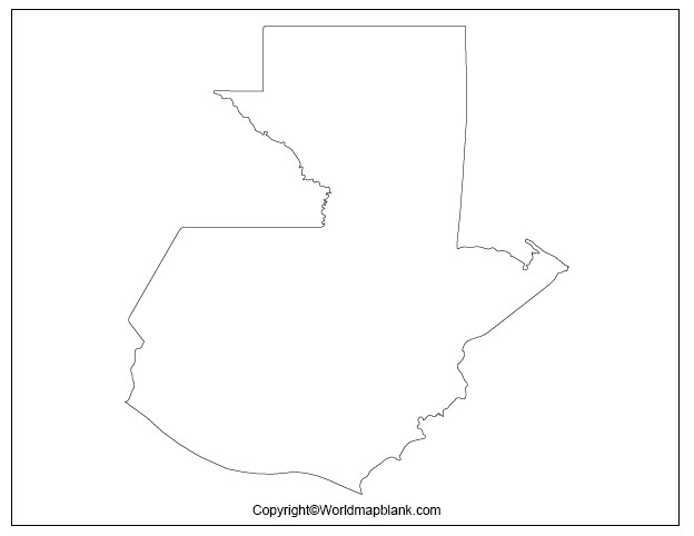 Blank Map of Guatemala - Outline