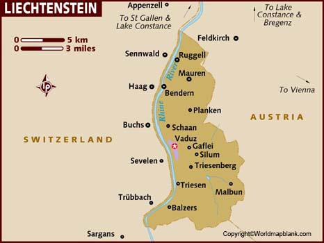 Labeled Map of Liechtenstein with States