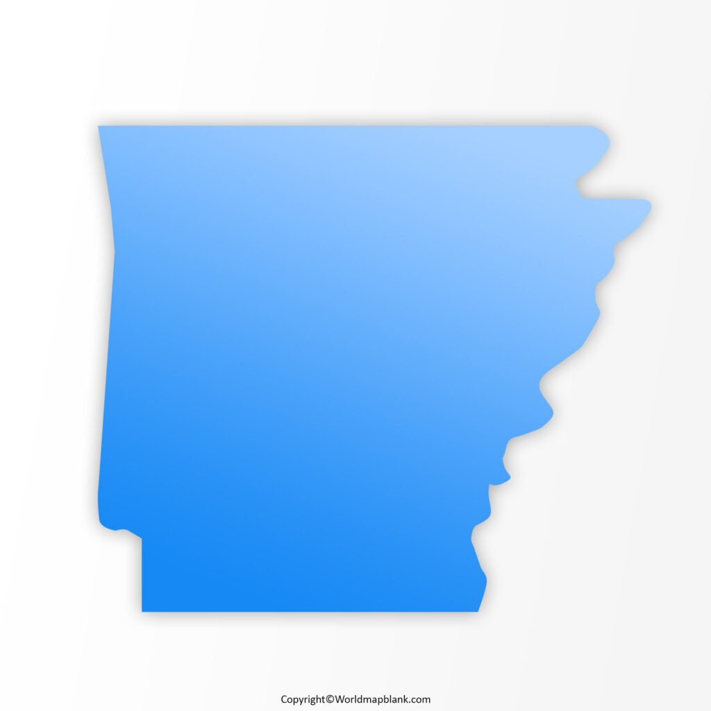 Map of Arkansas for Practice Worksheet