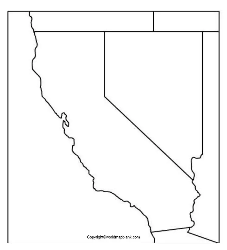 Map of California for Practice Worksheet 