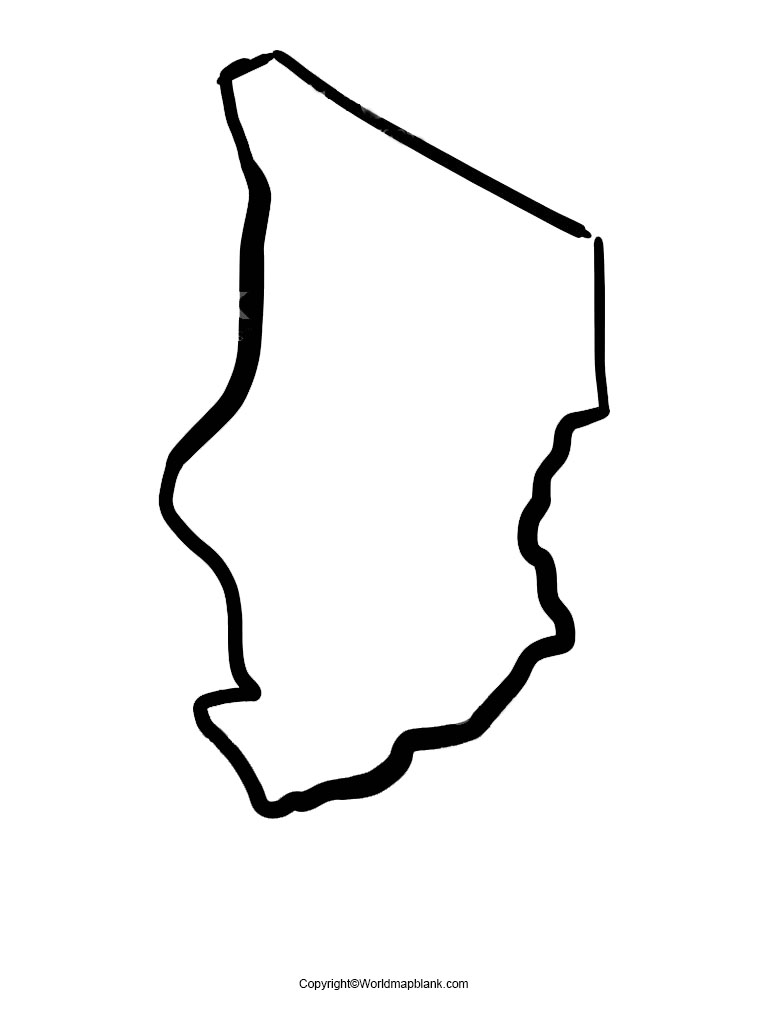 Map of Chad for Practice Worksheet