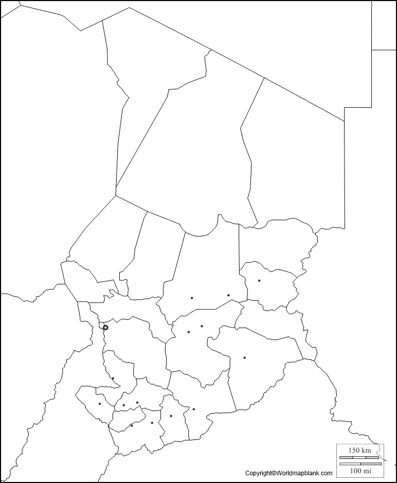 Printable Map of Chad