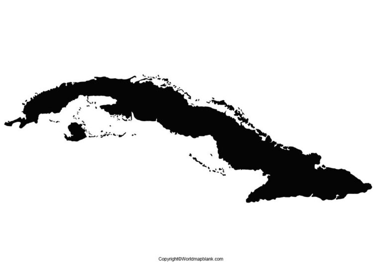 Printable Blank Map of Cuba- Outline, Transparent, PNG Map
