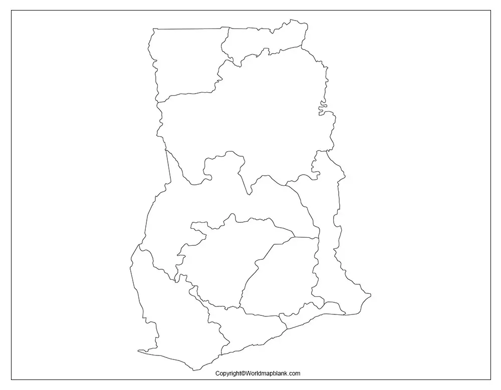 Printable Map of Ghana