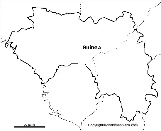 Printable Map of Guinea