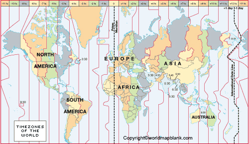 free printable world time zone map in pdf