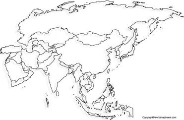 asia map countries only