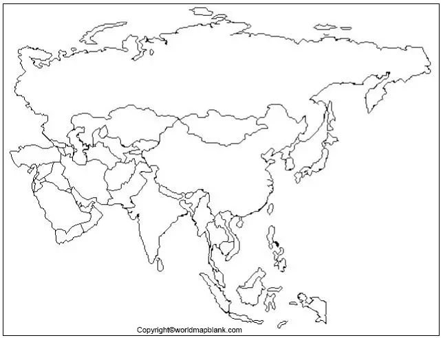 Leere Karte von Asien