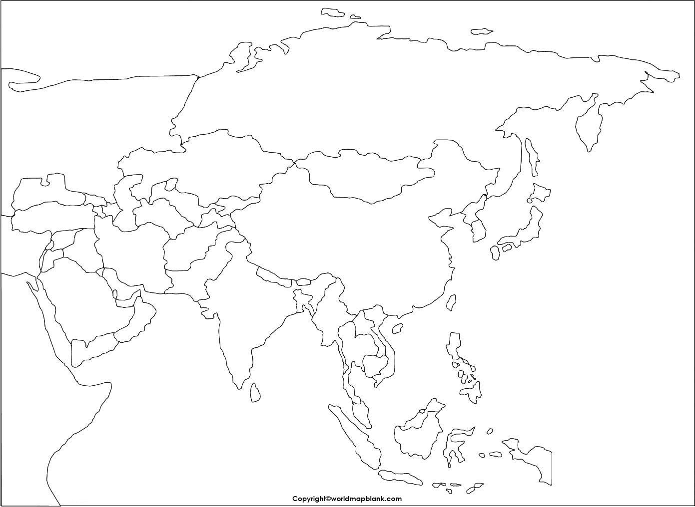 Karte von Asien ohne Beschriftung