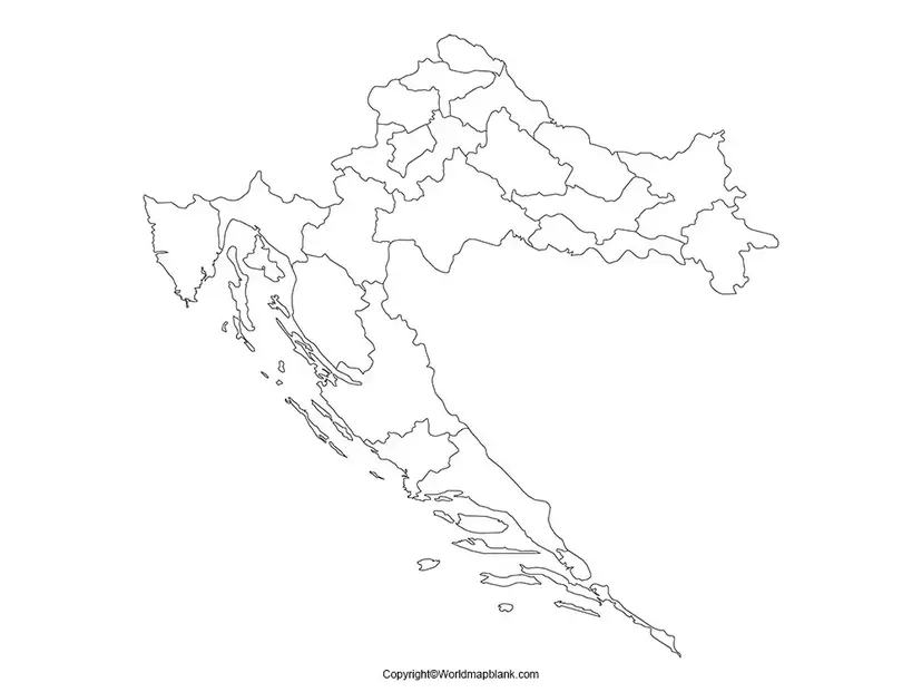 Blank Map of Croatia