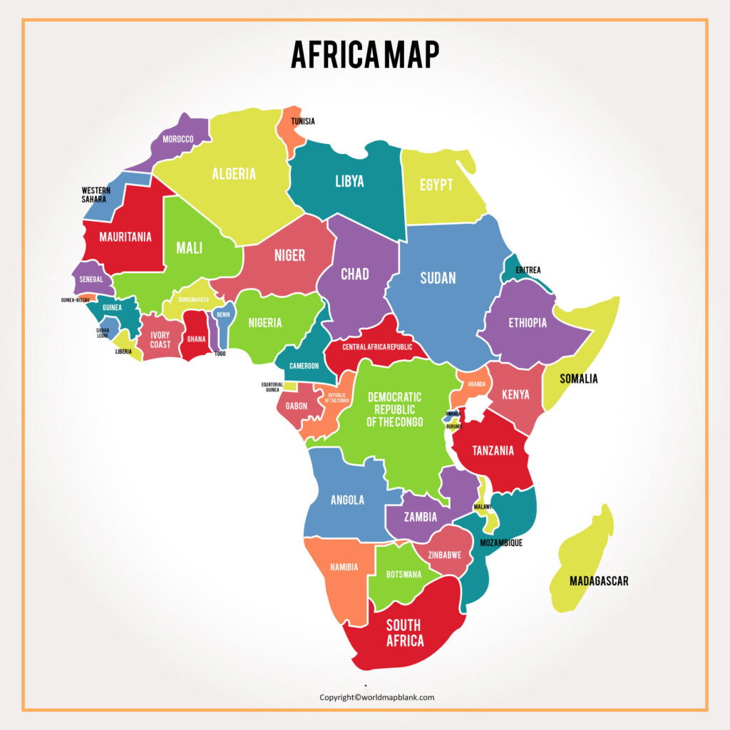 Africa Map with Countries Labeled