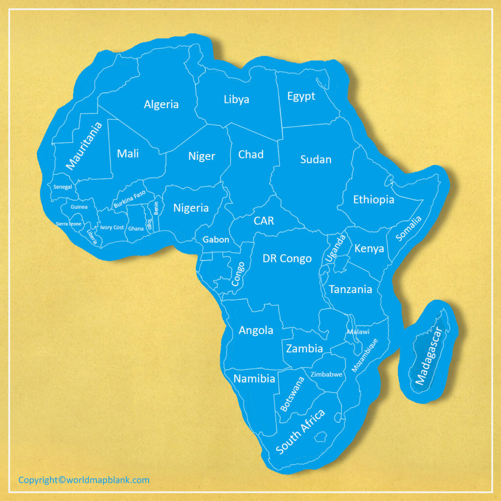 Africa Map with Names of Countries