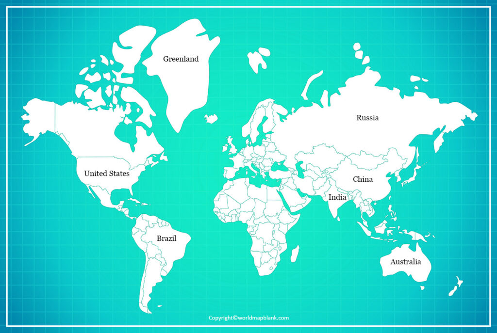 Labeled Political World Map