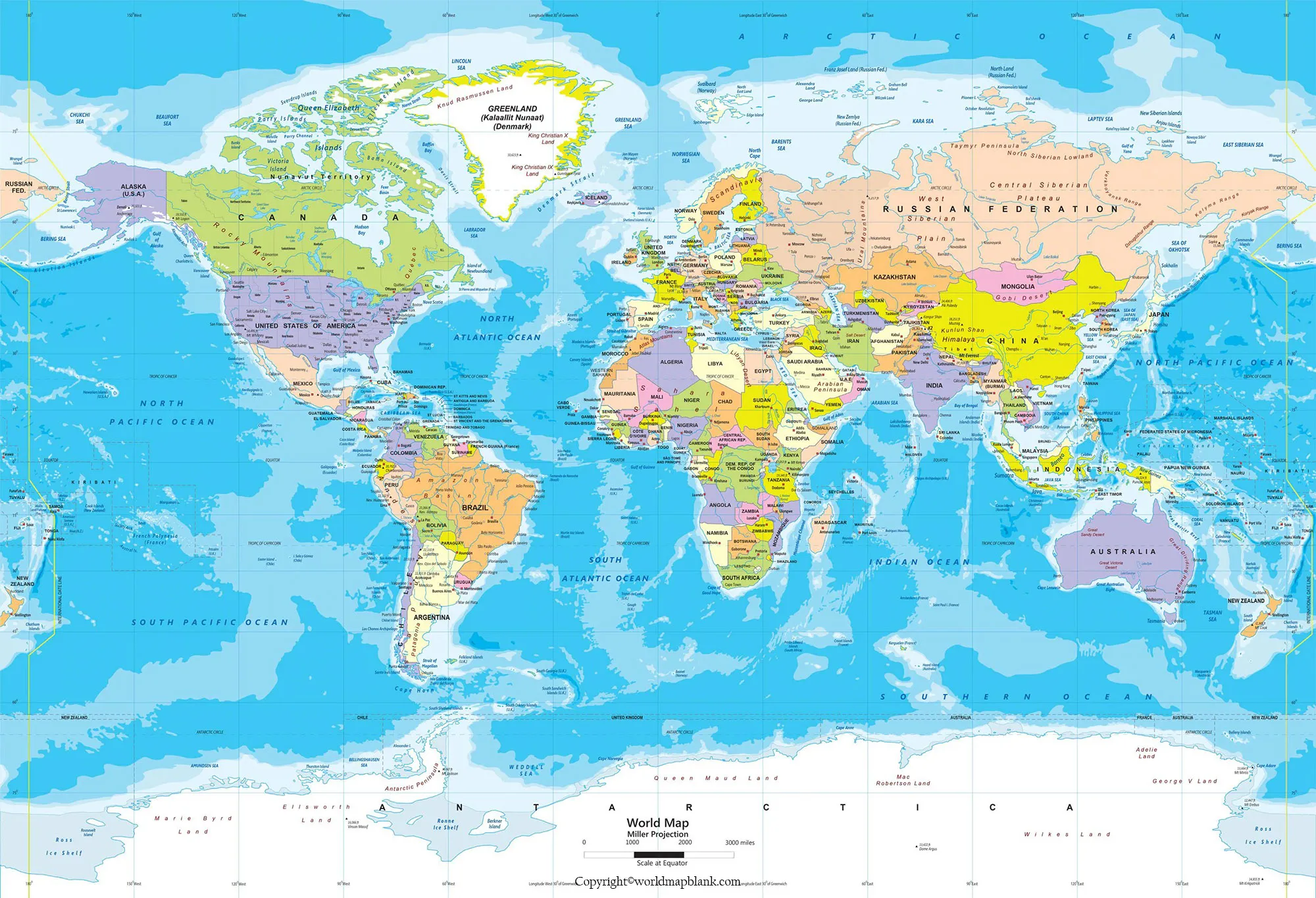 Free Printable World Map Poster For Kids In Pdf