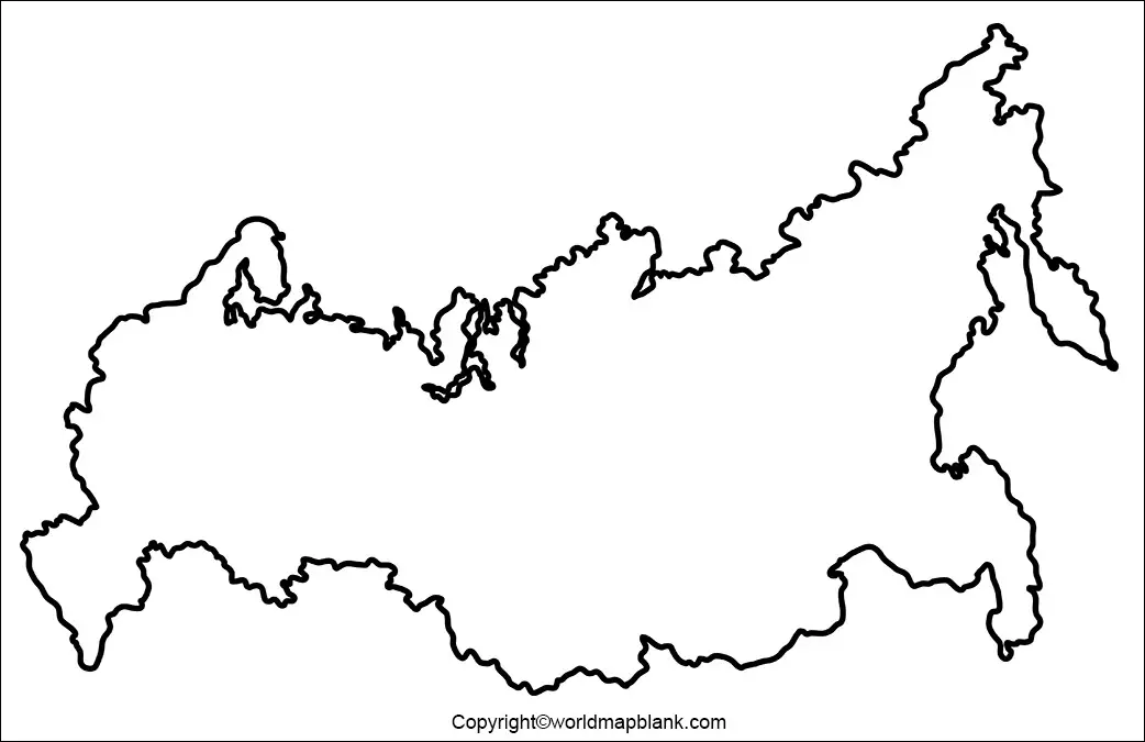 Map of Russia for Practice Worksheet