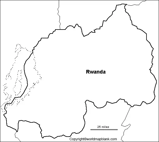 Map of Rwanda for Practice Worksheet