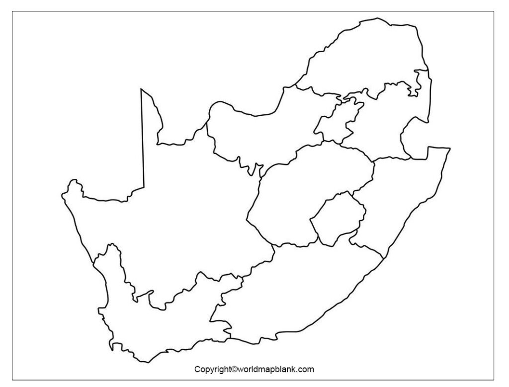 Blank Map Of Southern Africa Printable Blank Map Of South Africa - Outline, Transparent, Png Map