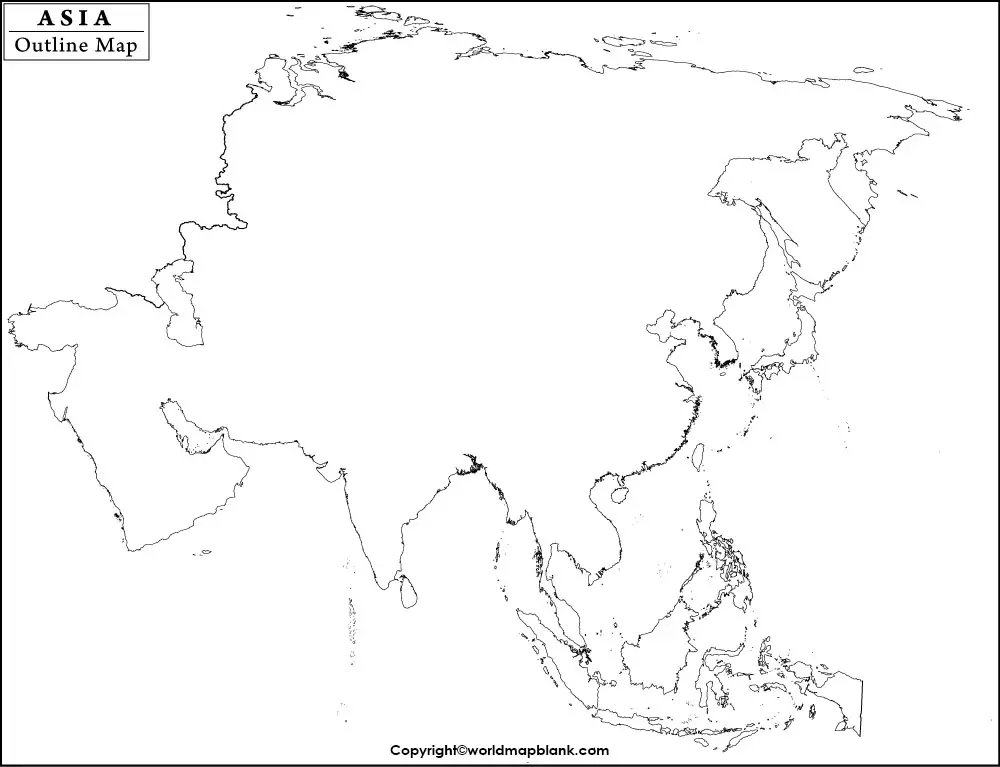 Printable Map of Asia
