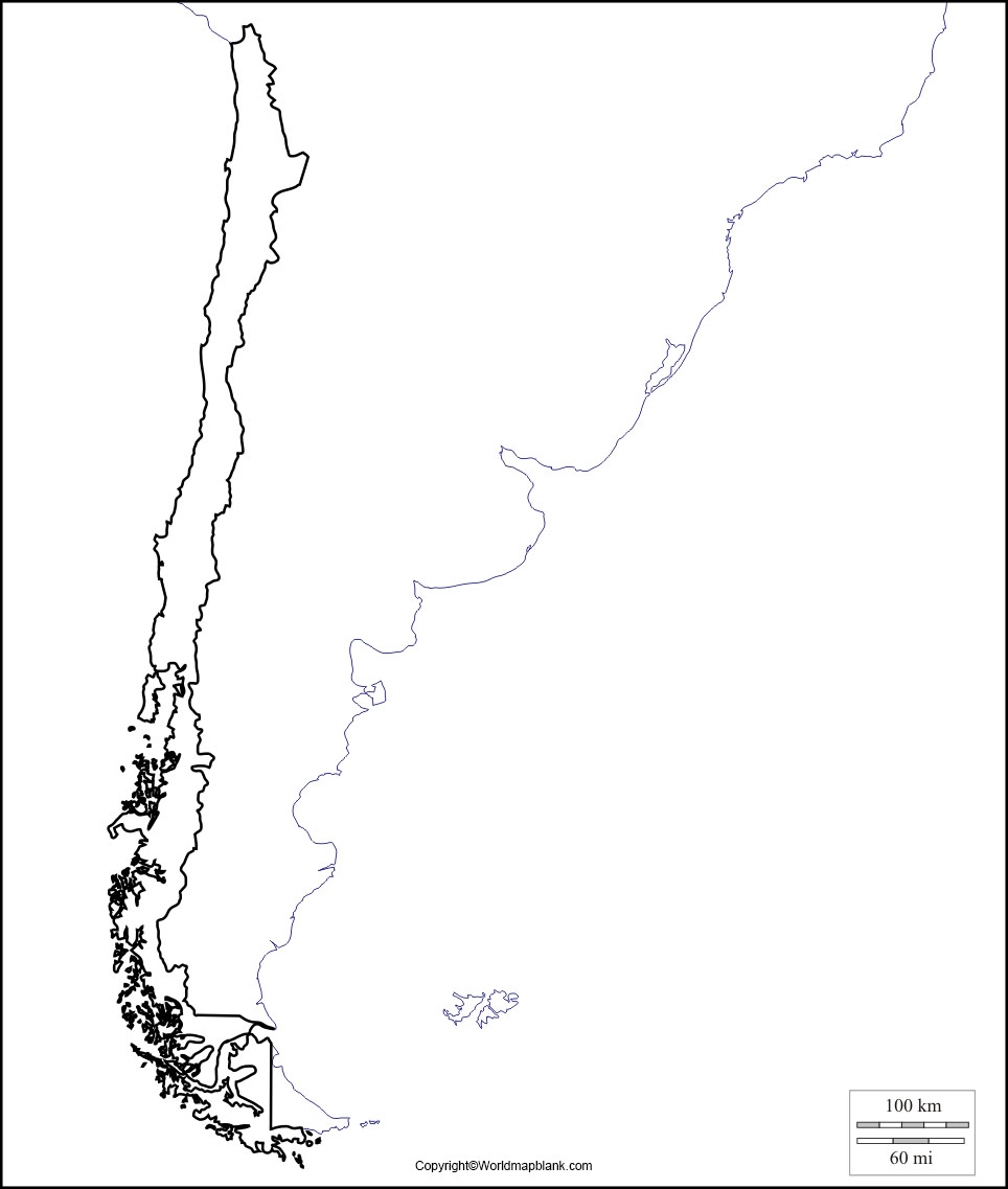 Printable Map of Chile