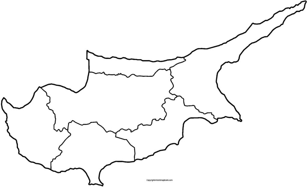 Printable Blank Map Of Cyprus Outline Transparent PNG Map