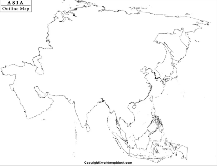 Physical Outline Map Of Asia Asia Blank Map | World Map Blank And Printable