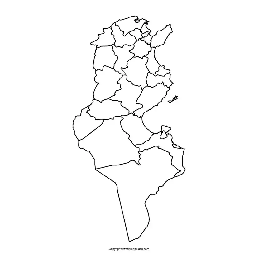 Blank Map of Tunisia