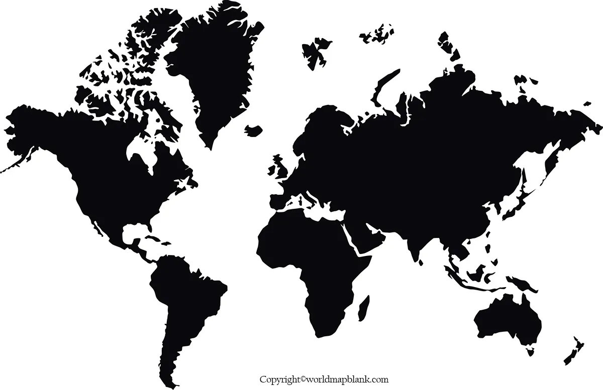 ​póster Del Mapa Del Mundo En Blanco Y Negro