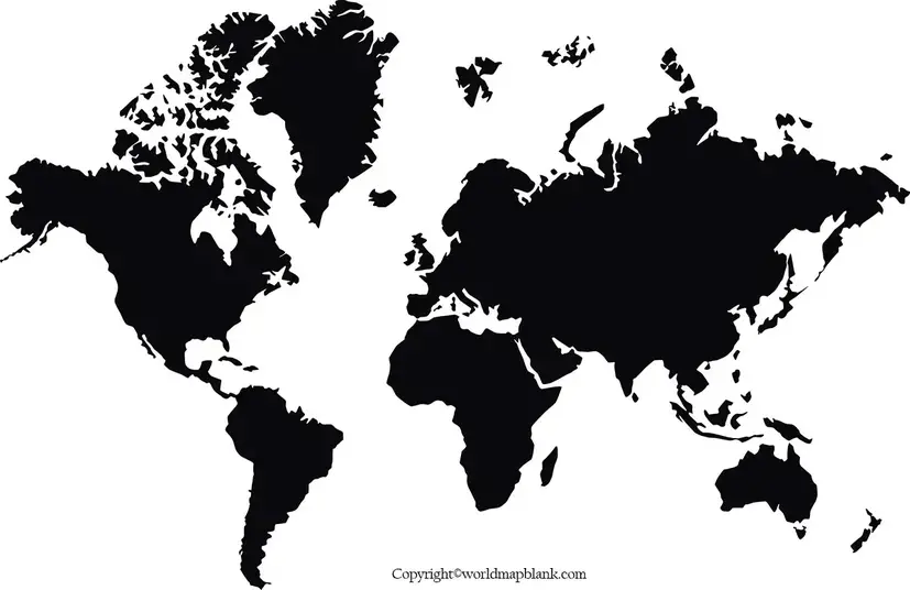 World Map Poster Black and White