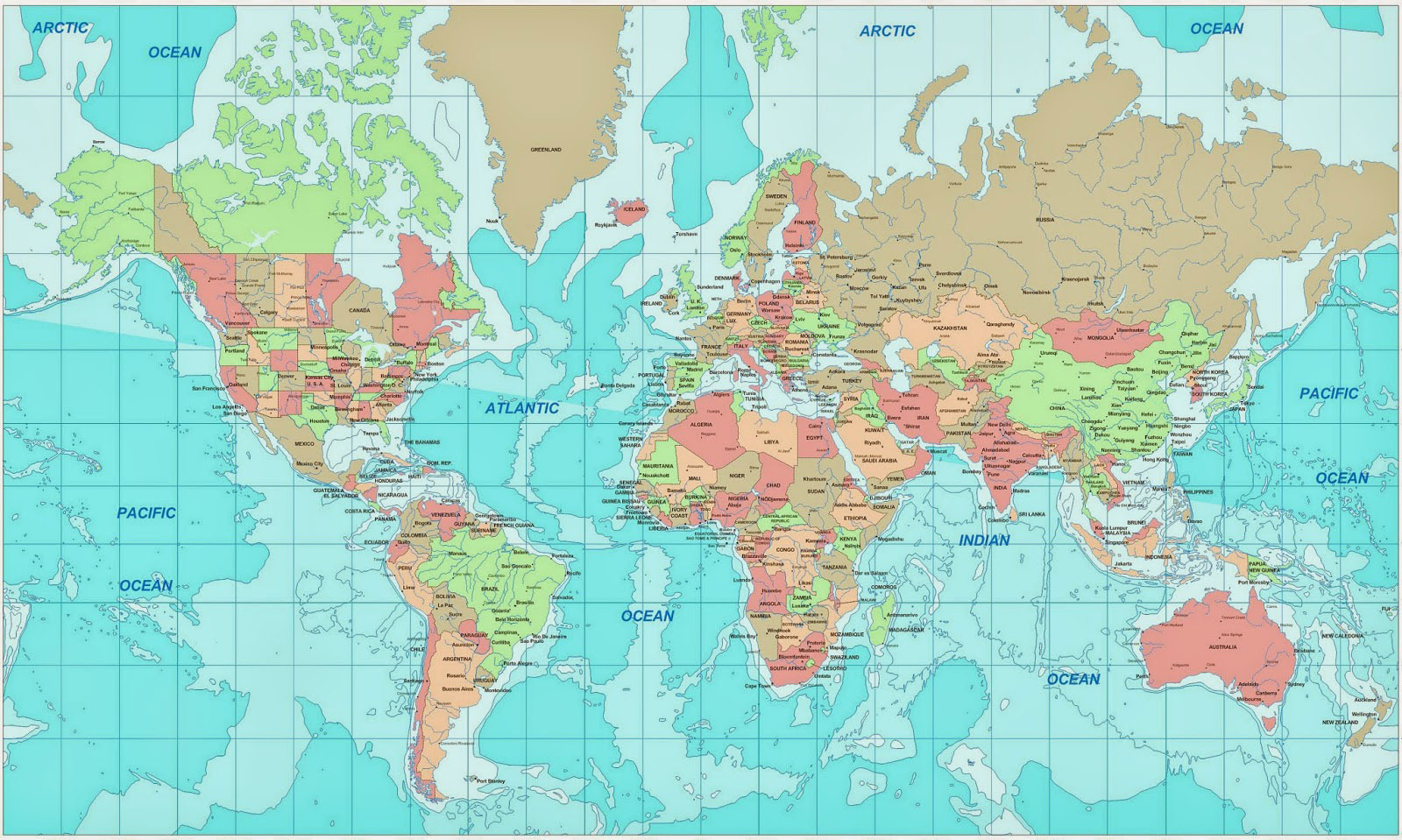 Free Printable World Map Poster For Kids In Pdf