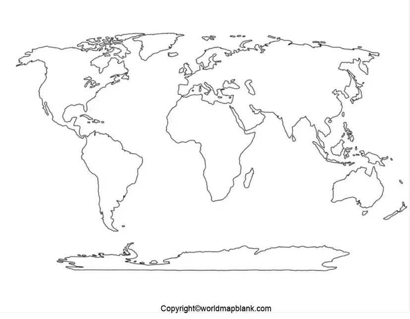 Political World Map Black and White