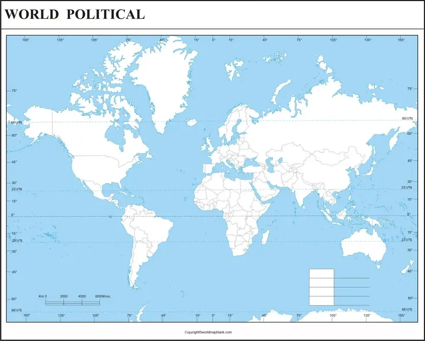 Political World Map Blank
