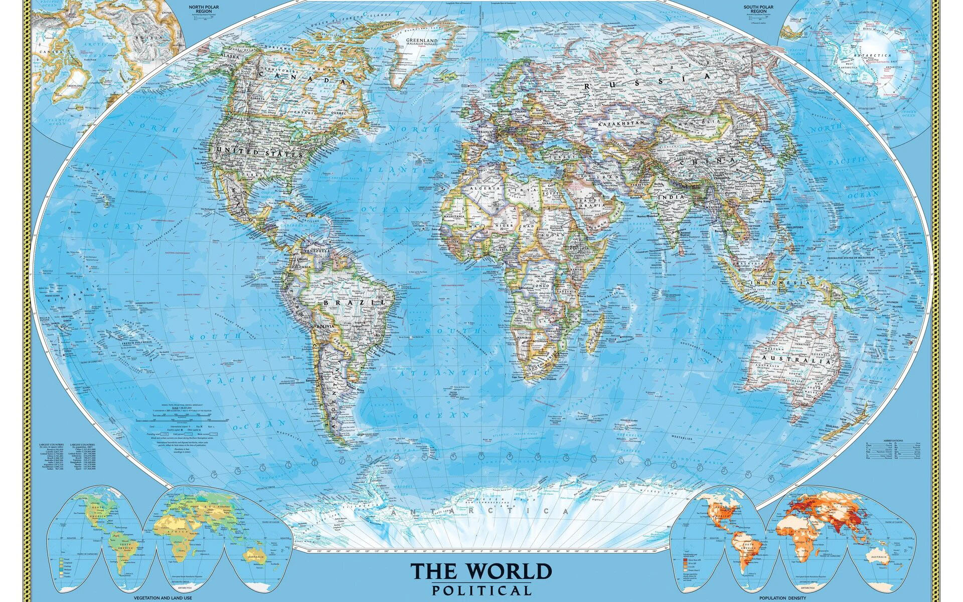World Map Poster for Wall
