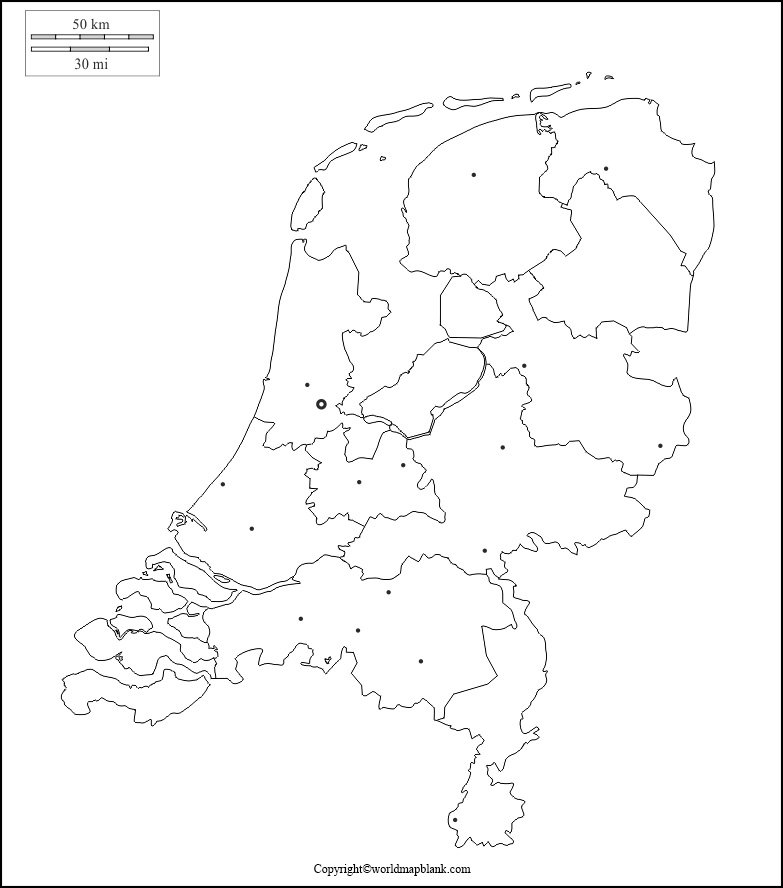 Netherlands Map for Practice Worksheet