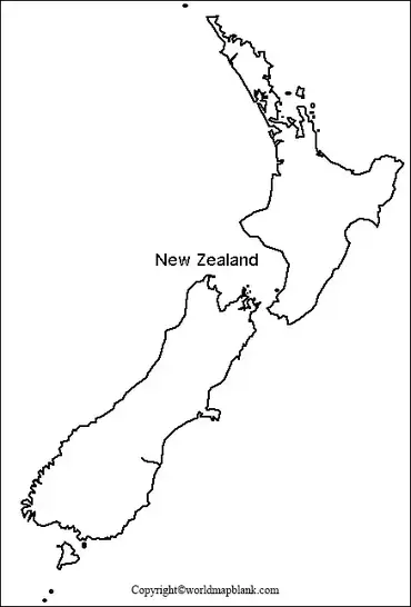new zealand physical map blank