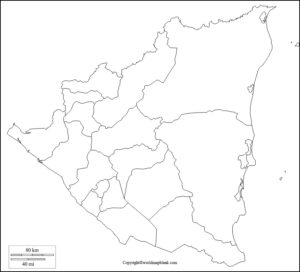Printable Blank Map of Nicaragua - Outline, Transparent map
