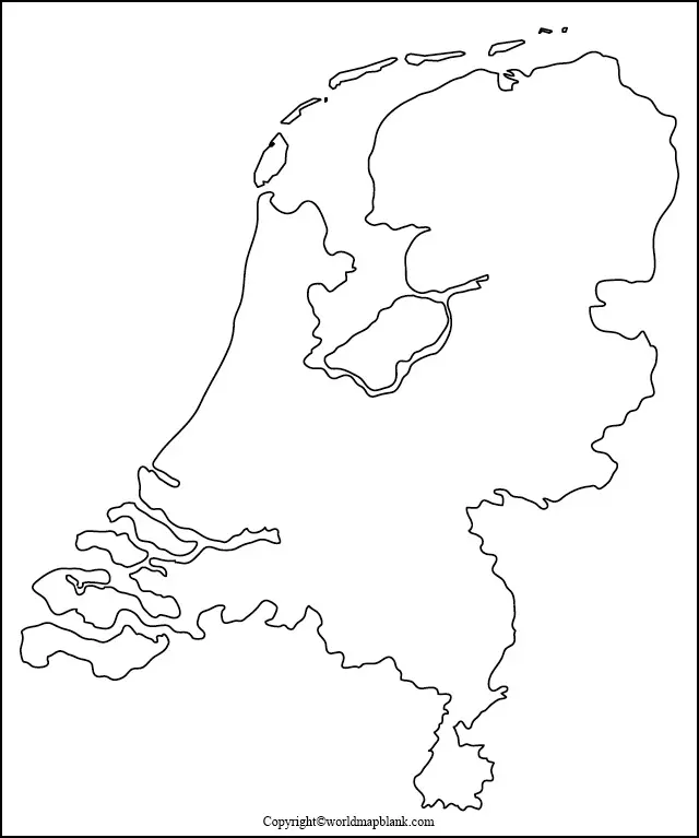 Outline Map of Netherlands