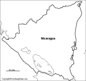 Printable Blank Map Of Nicaragua Outline Transparent Map Nicaragua Blank Map Outline 300x282