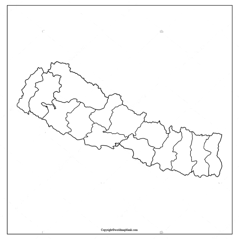 Transparent PNG Blank Map of Nepal