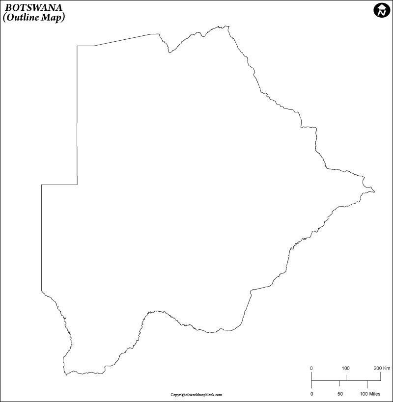Blank Map of Botswana