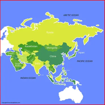 simple map of asia