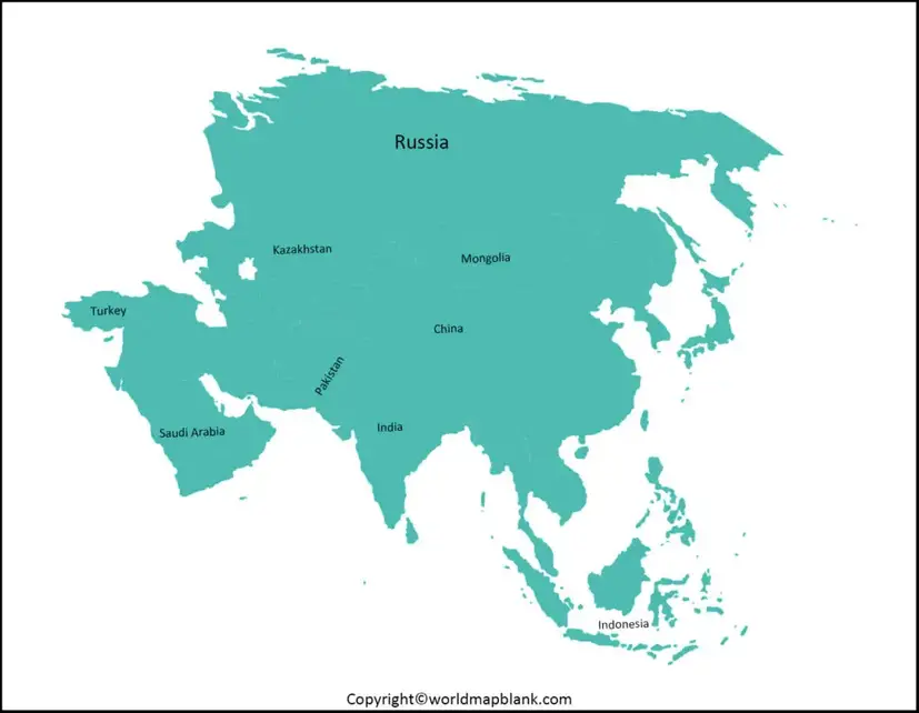 Map of Asia with Countries