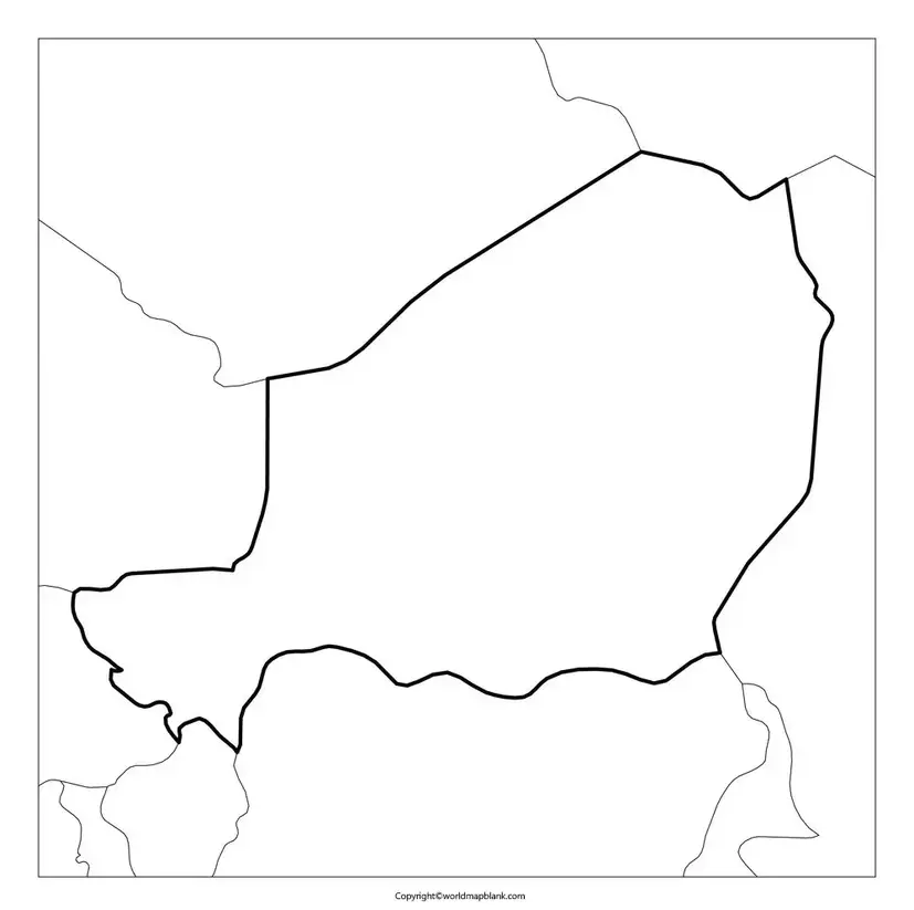 Printable Map of Niger