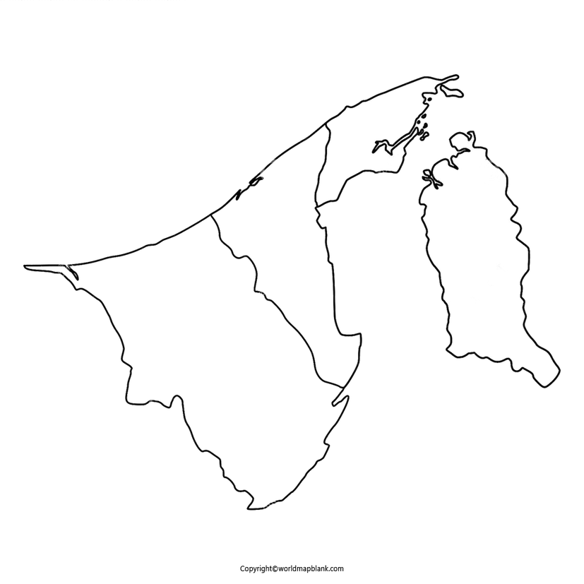 Transparent PNG Blank Map of Brunei