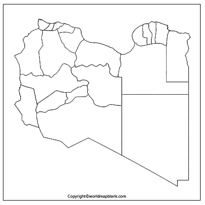 Map of Libya for Practice Worksheet