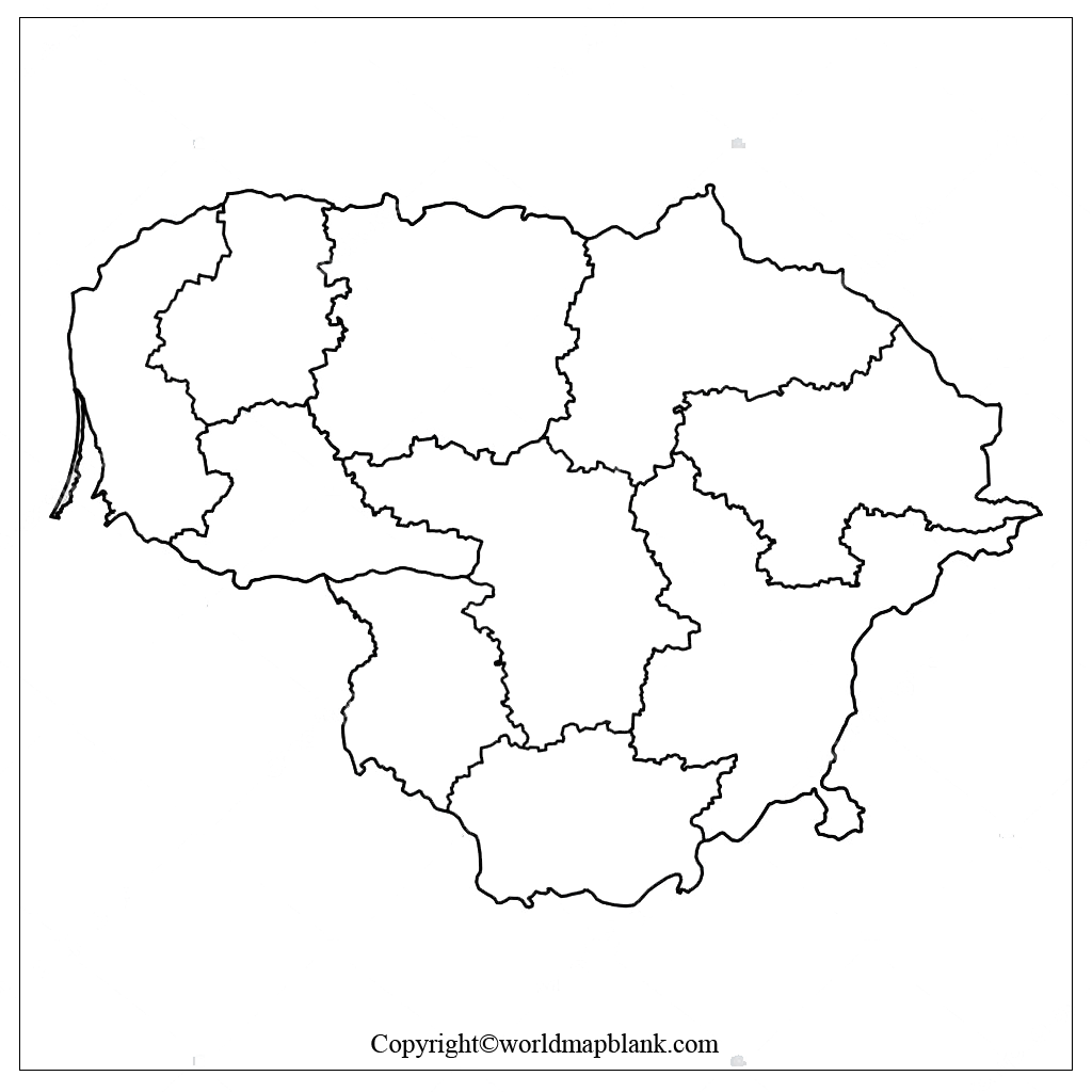 Transparent PNG Blank Map of Lithuania