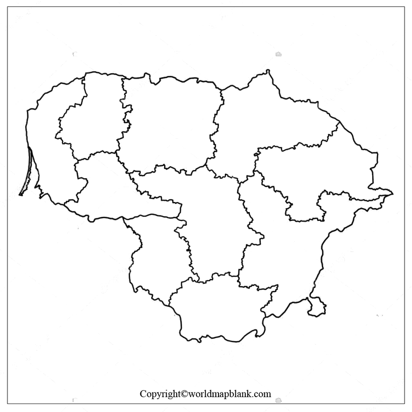 Transparent PNG Blank Map of Lithuania