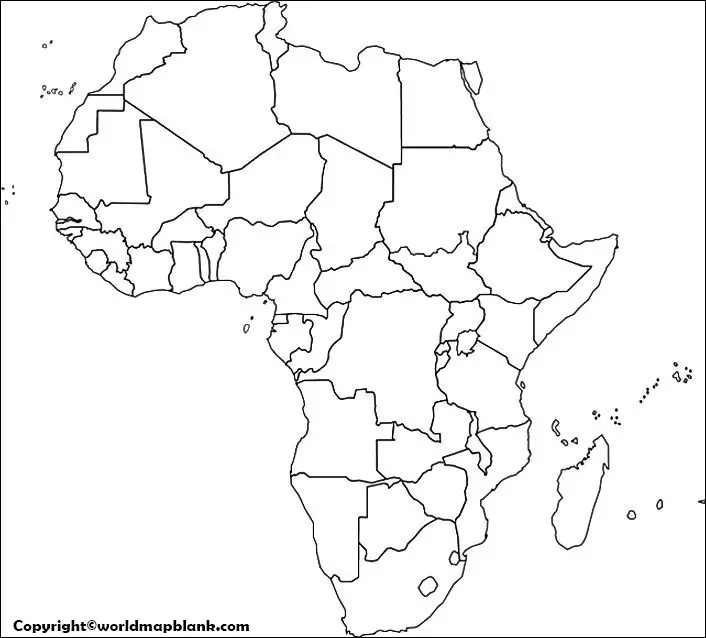 Mapa para colorir da África detalhado