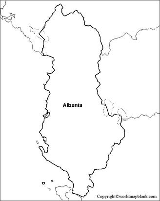 blank albania map