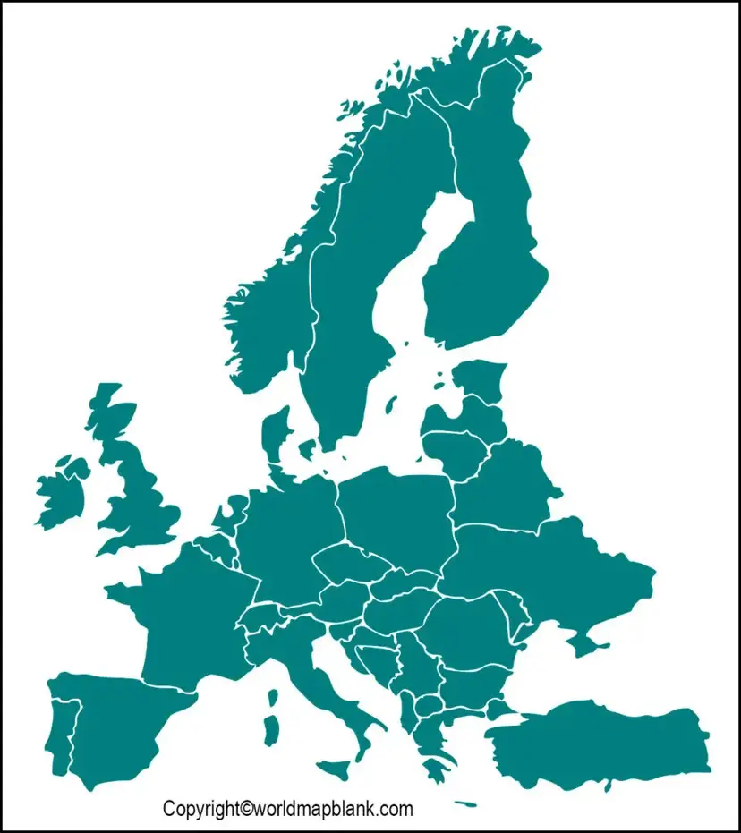 Map of Europe unlabeled