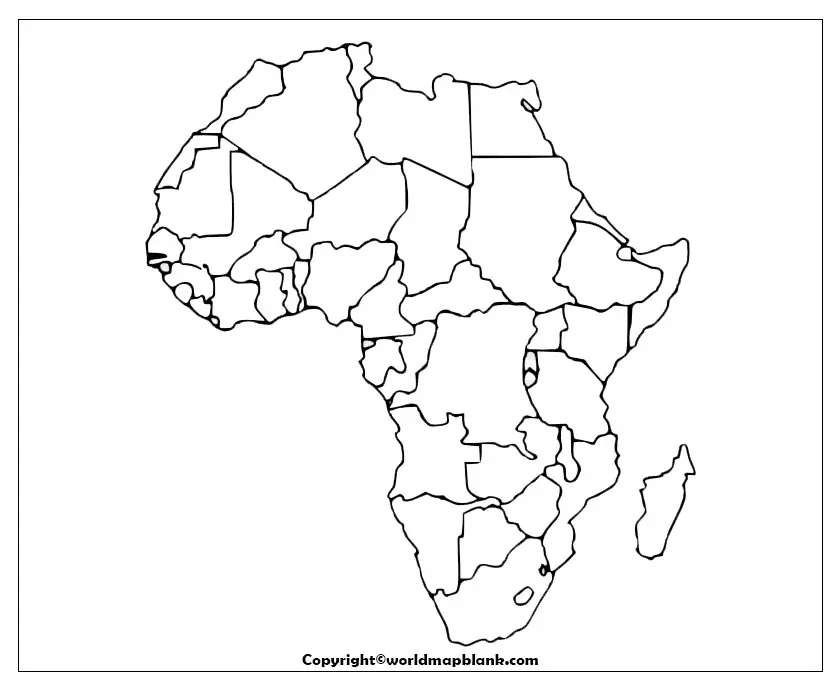Mapa Em Branco Da África Para Folha De Exercício